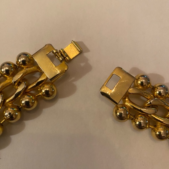 Gold Plated Ball & Chain Collar Necklace 16" - Picture 6 of 8